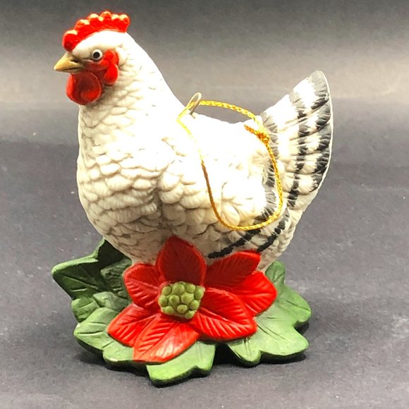 Andrea by Sadek FRENCH HEN ORNAMENT w/ 1991 Box Porcelain Bisque Hand-Painted - Picture 3 of 15